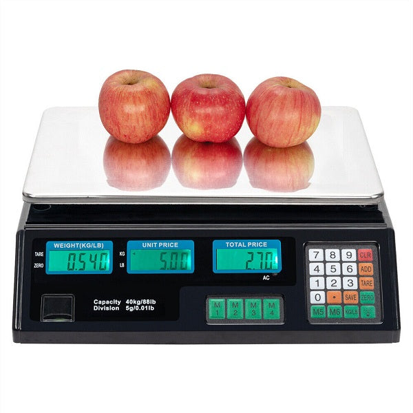 Accurate Aorlis 40kg weighing scale by ET, showing a compact digital display with a sturdy platform for home or professional use.