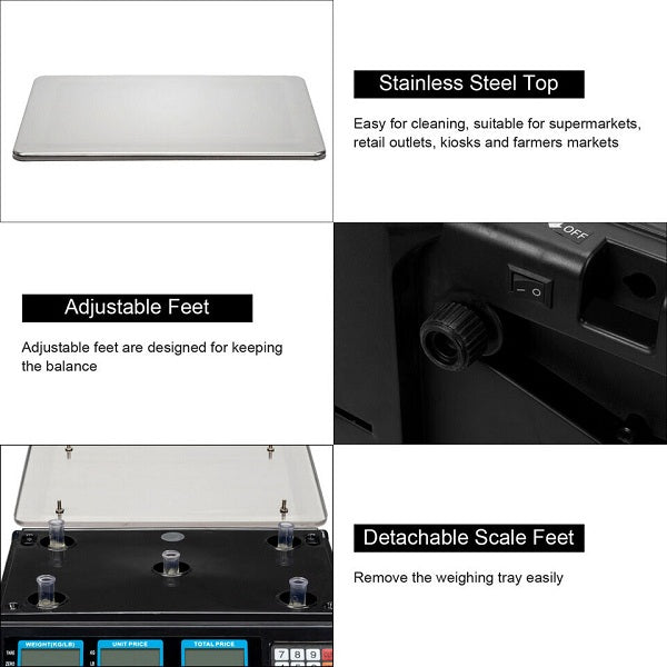 Accurate Aorlis 40kg weighing scale by ET, compact and easy-to-read digital display for home and professional use.