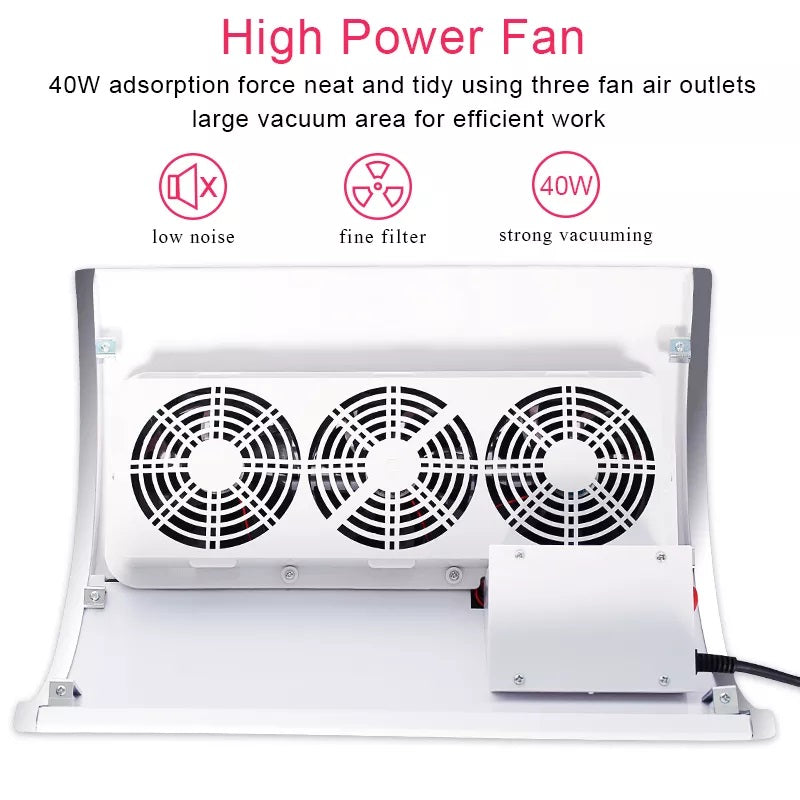 Aorlis Nail Dust Collector With Triple Fans - 40W - Little Tokyo SA
