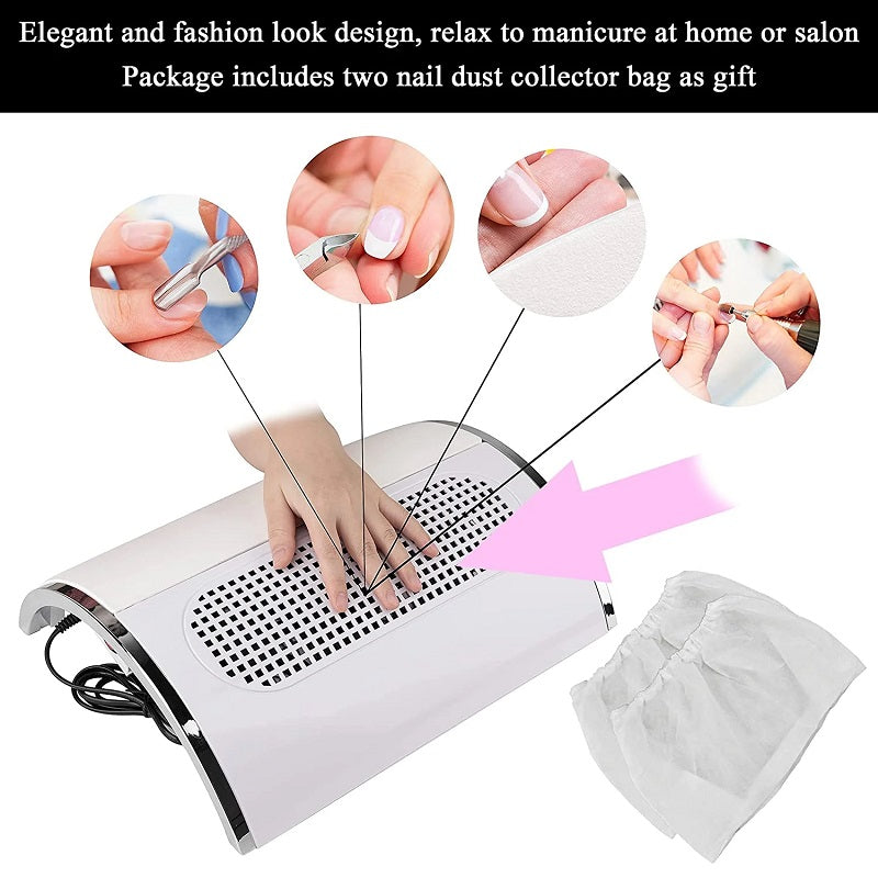 Aorlis Nail Dust Collector With Triple Fans - 40W - Little Tokyo SA