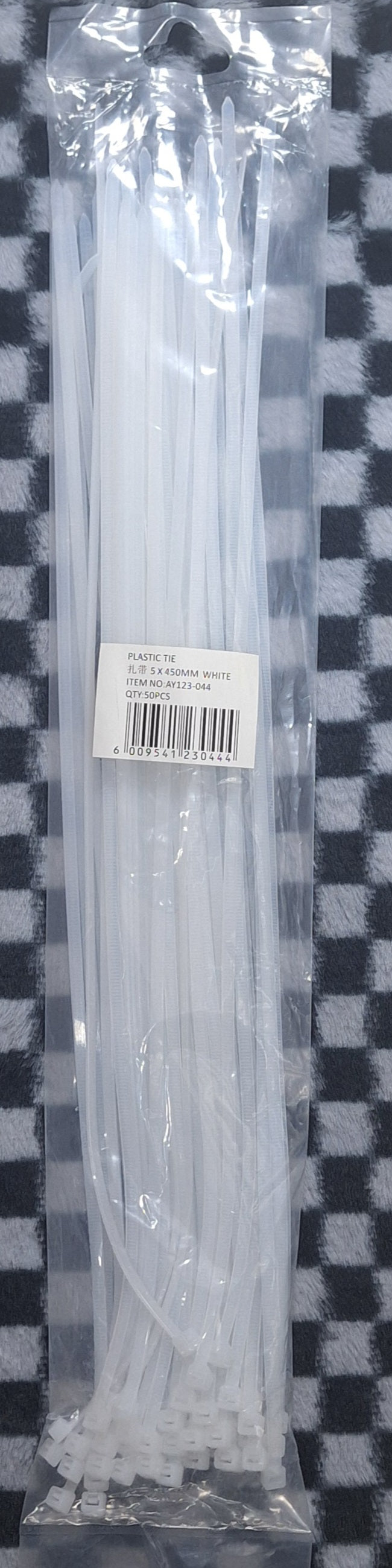 5x450mm White Cable Plastic Ties - 50pcs - Little Tokyo SA