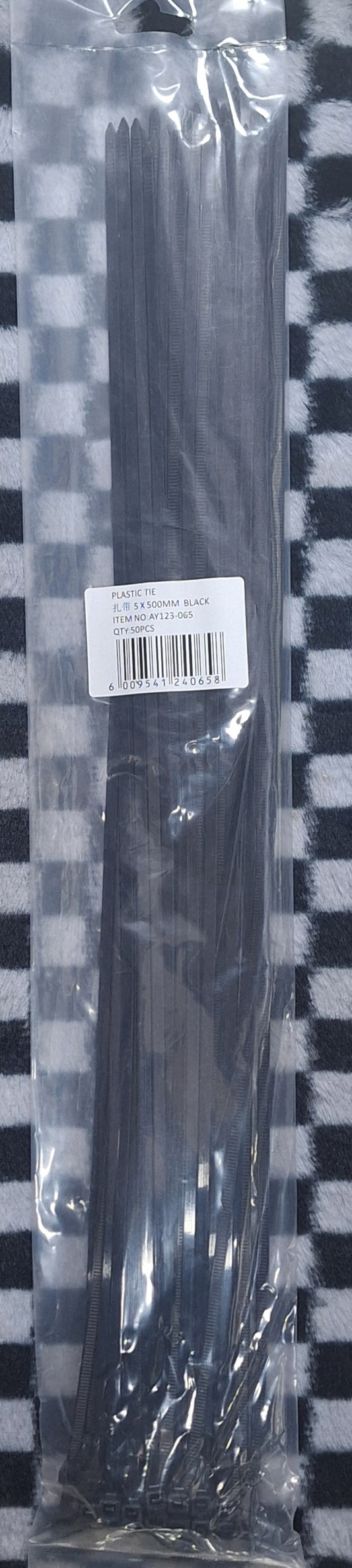 5x500mm Black Cable Plastic Ties - 50pcs - Little Tokyo SA