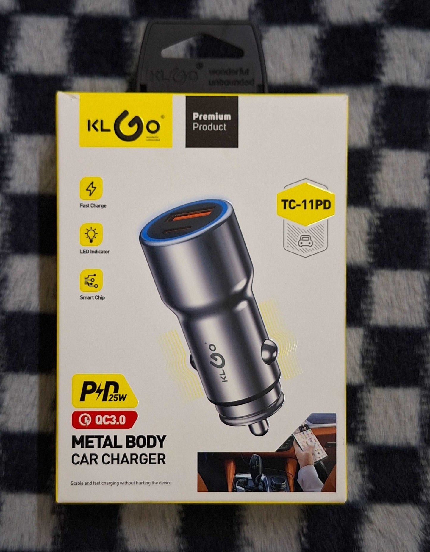 2 Port Car Charger USB + Type C USB - Metal Body