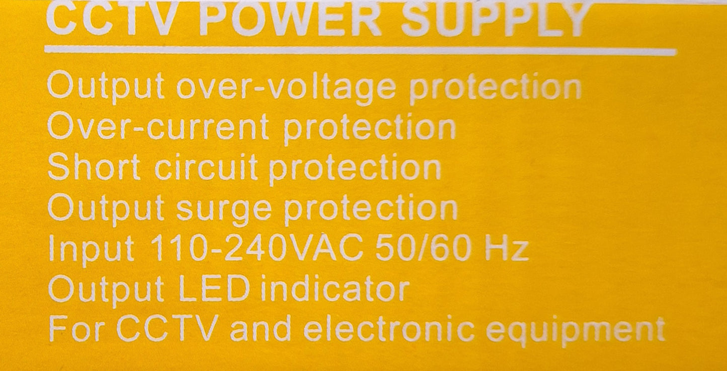 CJ 8 CHANNEL 220v to 12V CCTV Power Supply - Little Tokyo SA