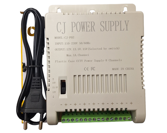 CJ 8 CHANNEL 220v to 12V CCTV Power Supply - Little Tokyo SA