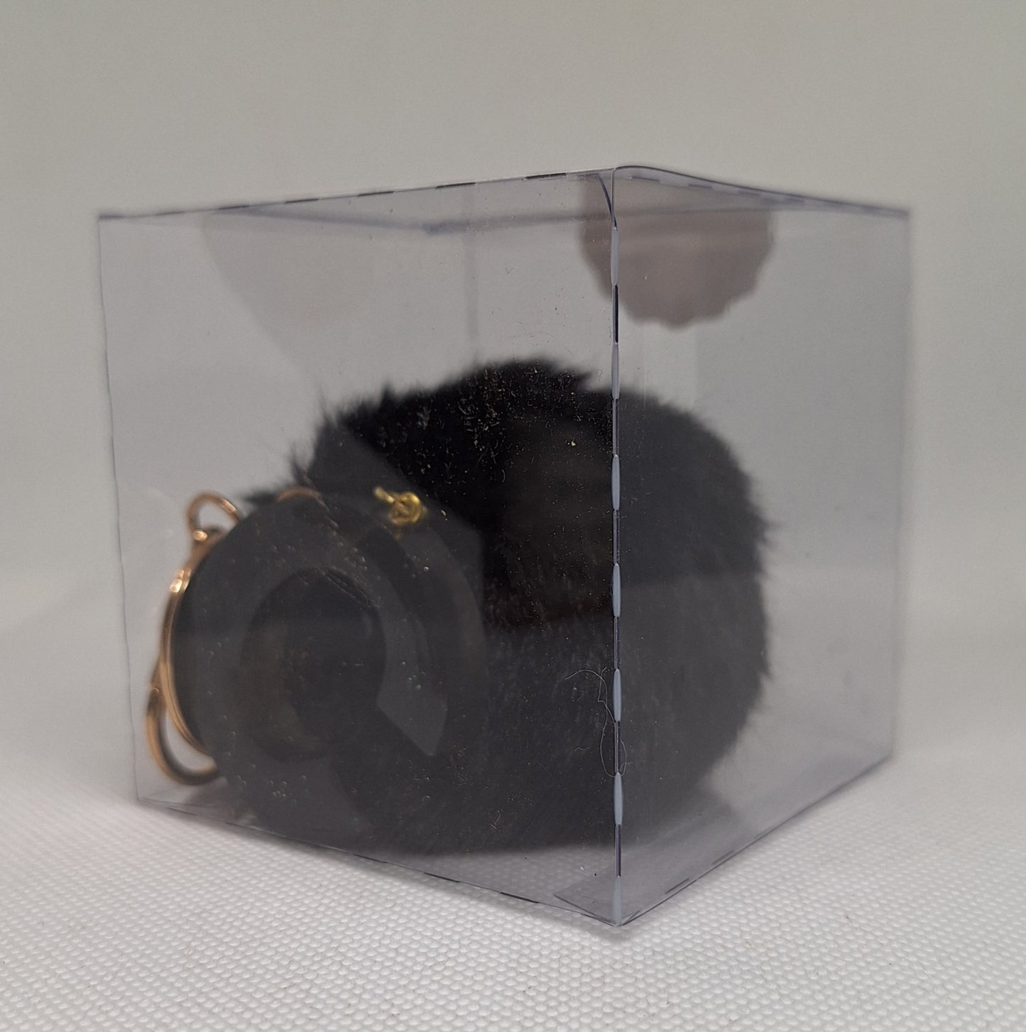 Custom Resin Letter Keychain With a Black Pom Pom - C - Little Tokyo SA