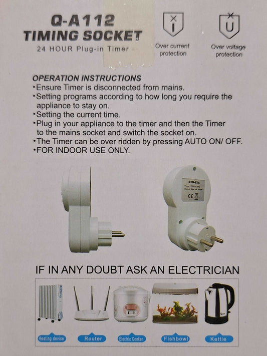 Andowl Q-A112 AC220v Wall Socket Digital Timer