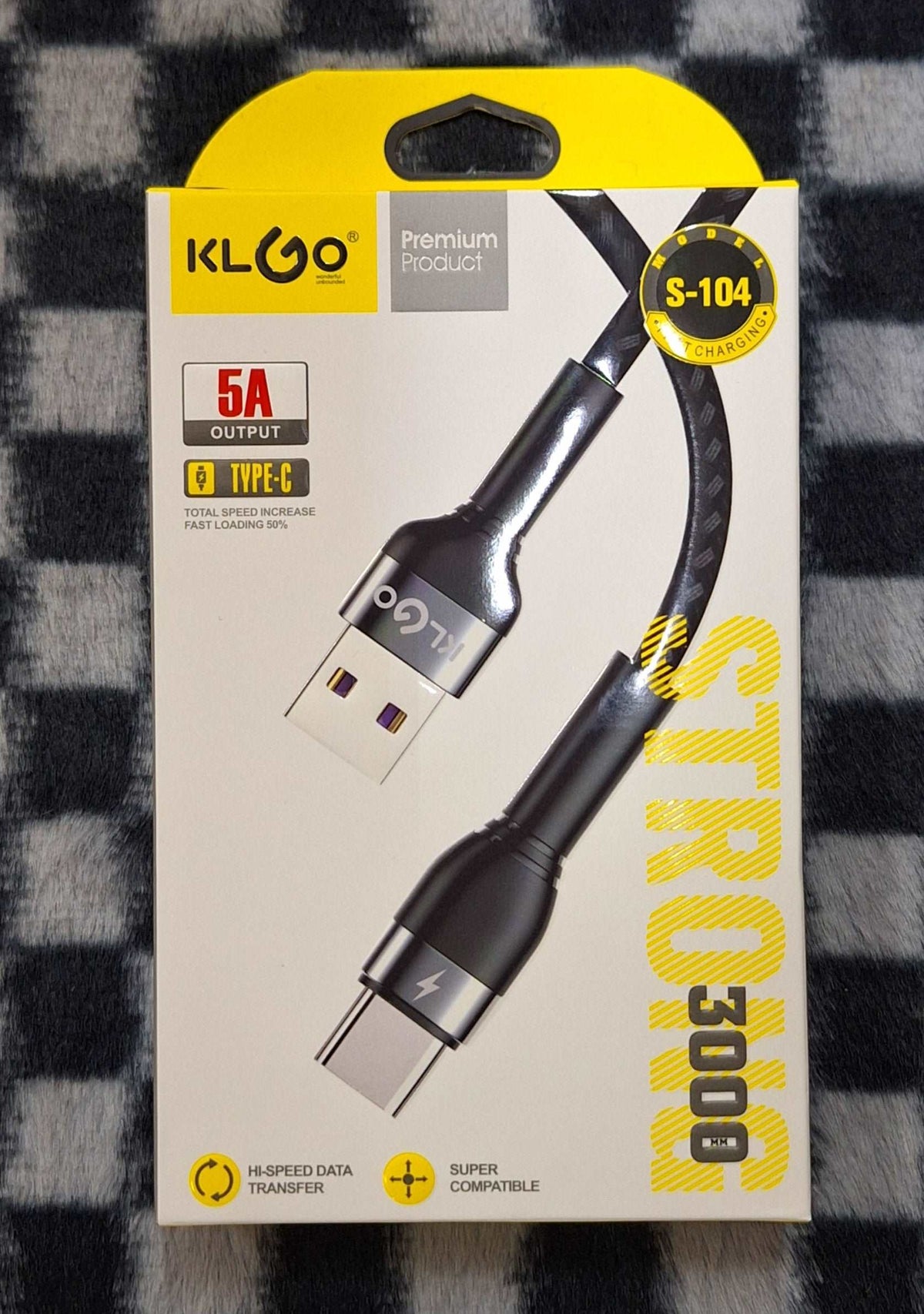 ET Fast Charging USB Type-C cable, 3 meters long, with 5A output for quick charging and reliable data transfer.