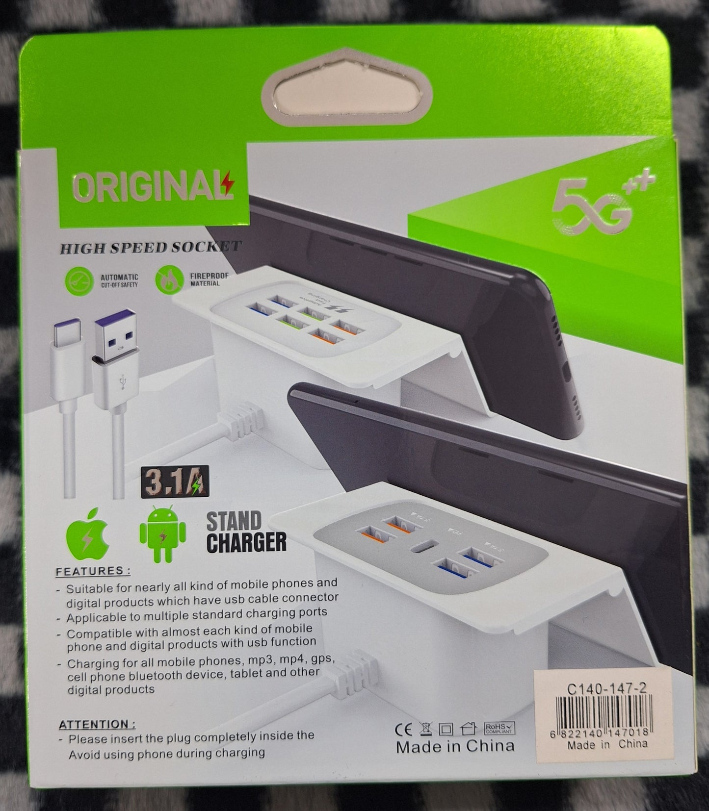 High Speed 3.1A 6 Port USB Stand Charger - Little Tokyo SA