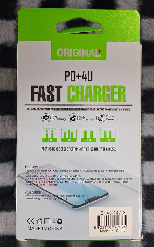 PD 3.1A 4 Port Fast Charger - Little Tokyo SA