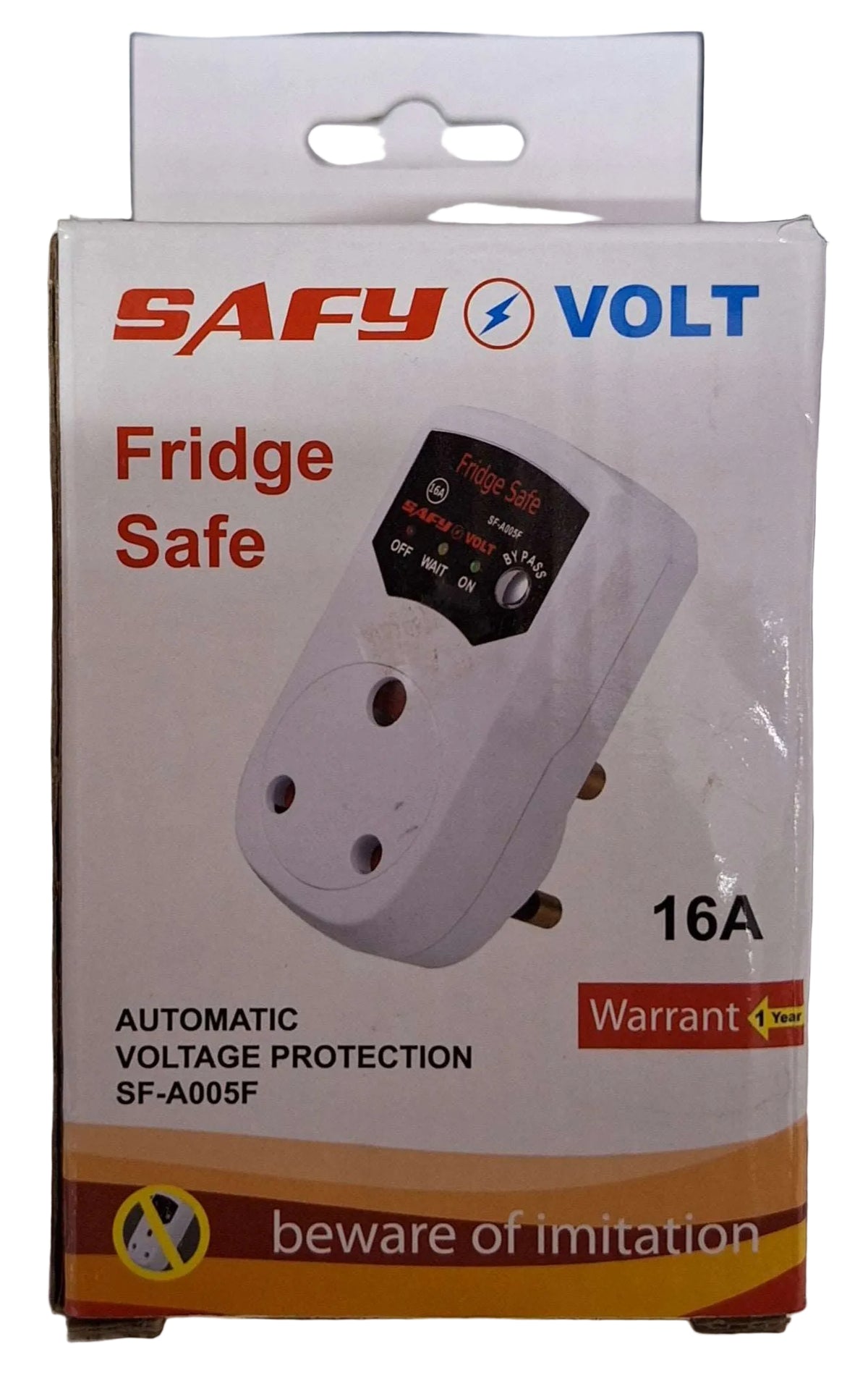 ET Safy Fridge Automatic Voltage Surge Protector 16A, compact device with safety features for protecting home appliances.