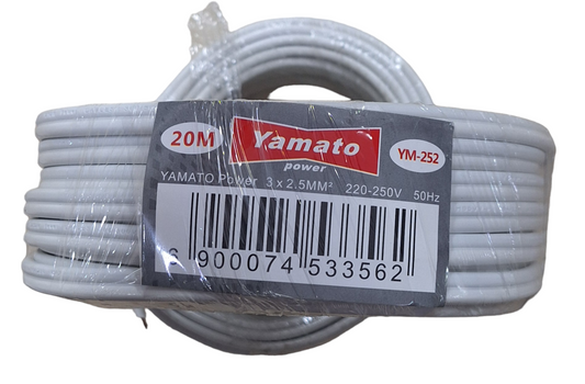 Yamato 20m 3x2.5mm² 220-250v 50Hz Wire - Little Tokyo SA