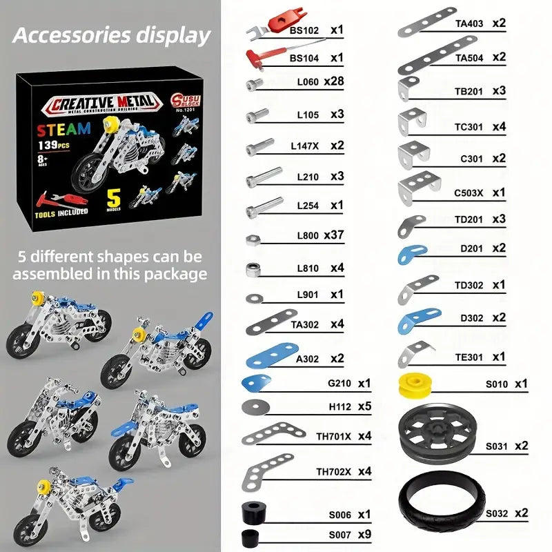 139pcs DIY Metal Puzzle Assembled Model Car - Little Tokyo SA
