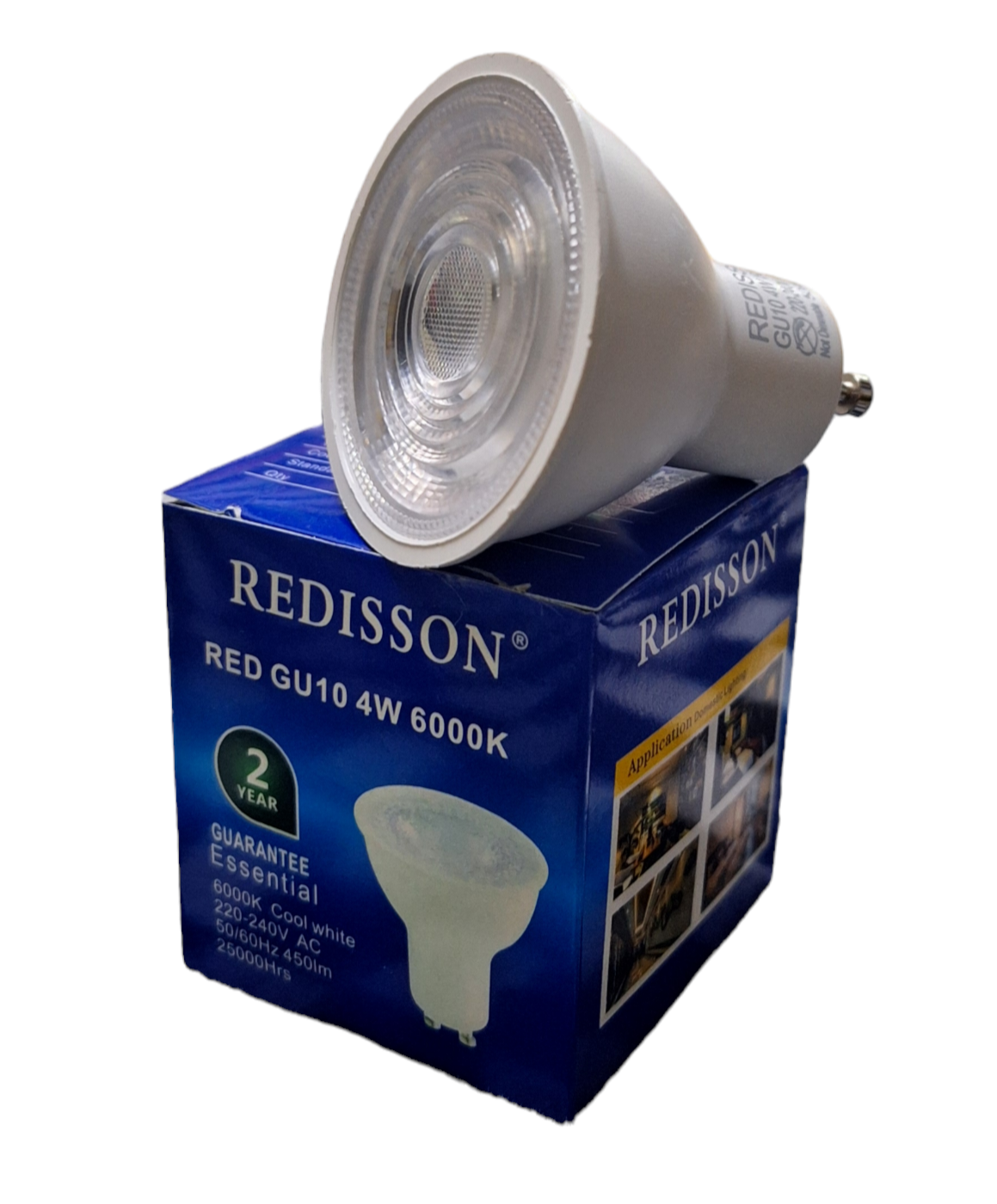 Redisson GU10 4 watt downlight from Little Tokyo SA, showcasing a sleek modern LED ceiling light with a white finish.