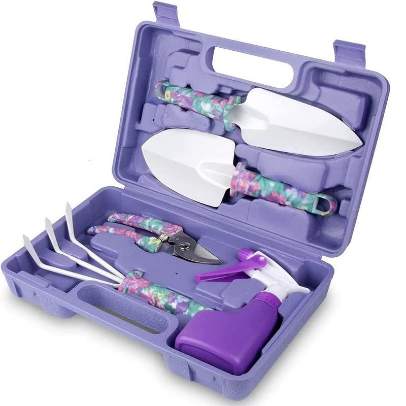 XF0901 Gardening Hand Tools With Purple Floral Print 5Pcs - Little Tokyo SA