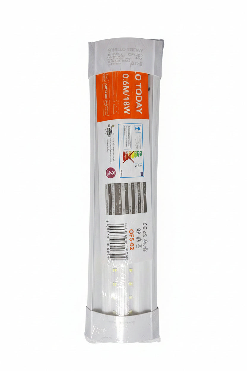 Hello Today 0.6m 18W Batten Tube LED Clear Light - Cool White 6500k