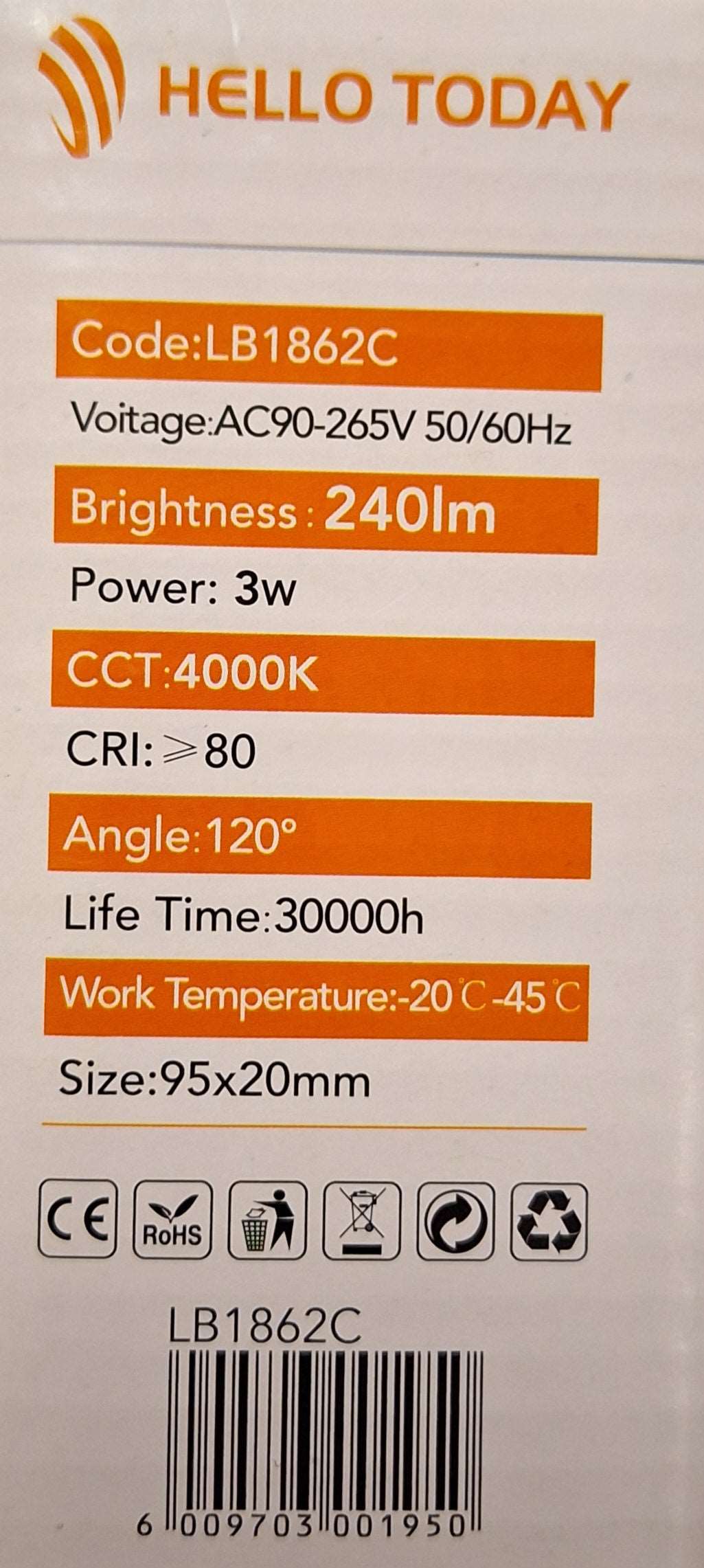 Hello Today 3w LED Down Lights - 2 Pack