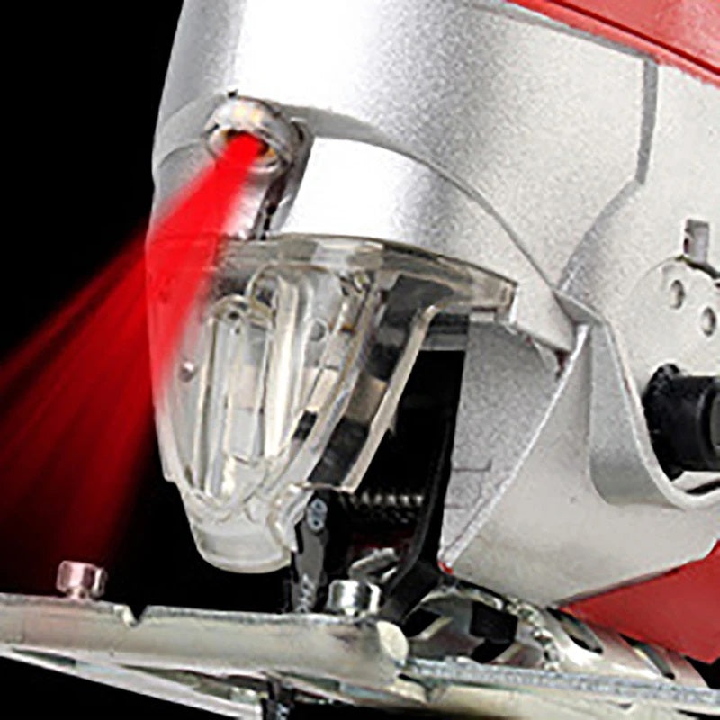 Jiageng JG20375081 electric saw by Super Electronics, 220V, with a sturdy handle and blade, ready for cutting tasks.
