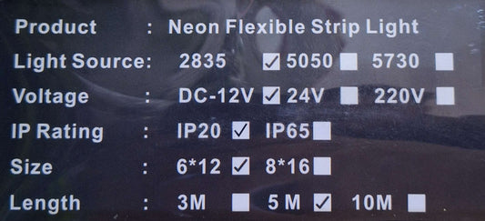 5m 12v dc Weatherproof Green Neon Flexible Strip Light