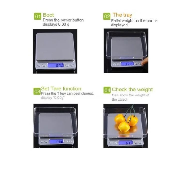 ET professional digital table top scale measuring up to 500g with 0.1g precision, ideal for precise weight measurements.
