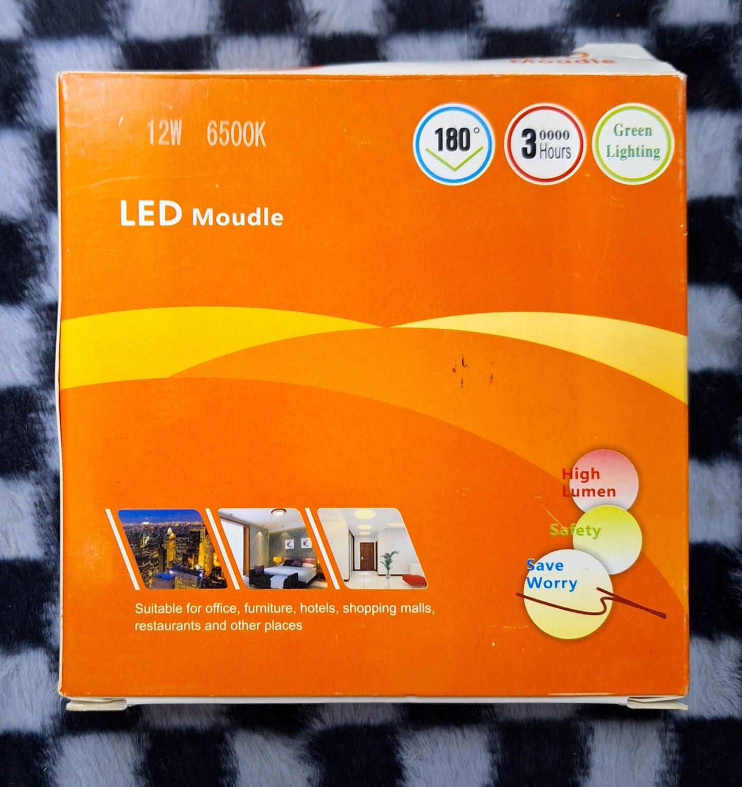 ET 12W 220V 6500K cool white replacement LED module, compact LED lighting component for electrical fixtures.