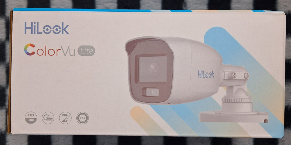 Little Tokyo SA Hilook ColorVu Lite 1080P security camera showing wide-angle lens and sleek black design for home or business security