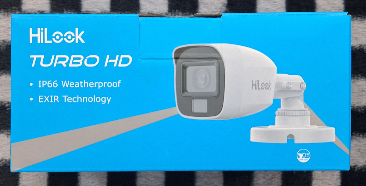 Little Tokyo SA HiLook Turbo HD Color security camera with smart hybrid light, capturing clear images with color night vision.