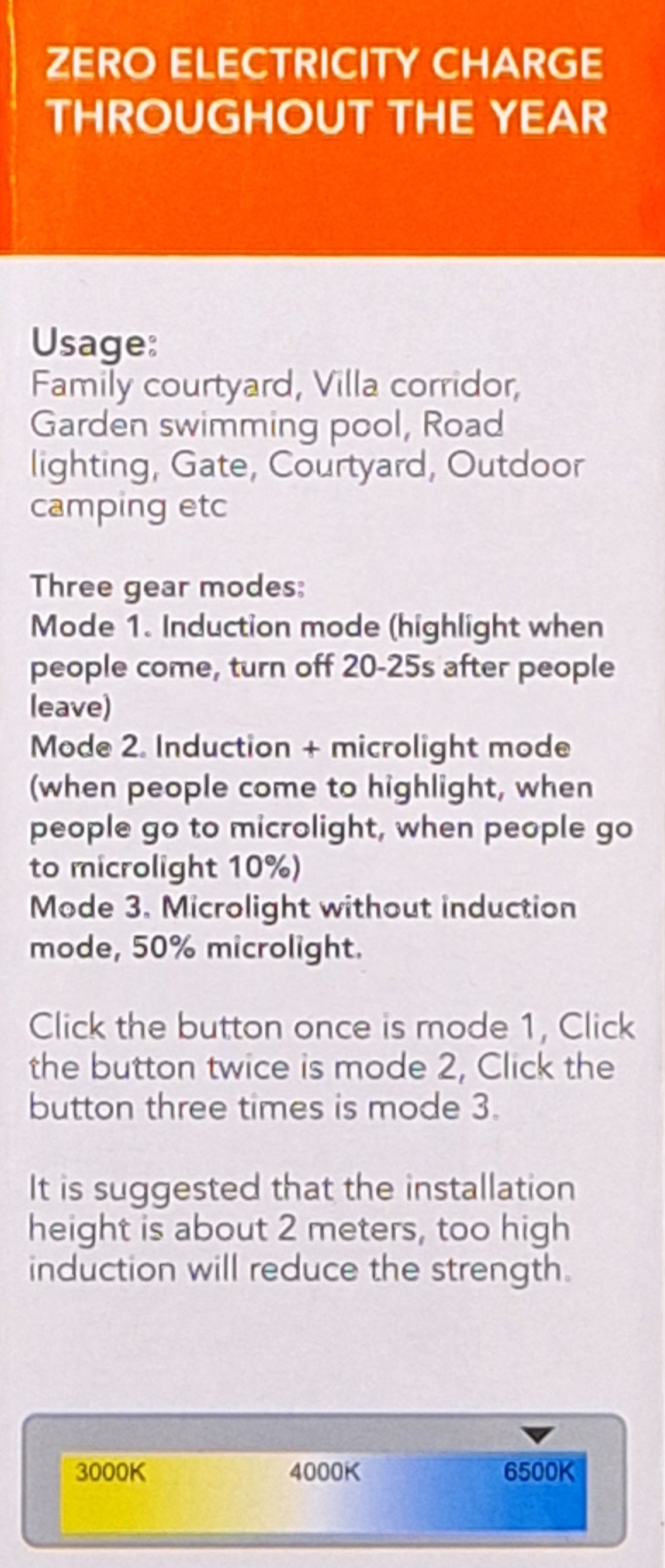 Hello Today 6 Watt Sensor Solar Lamp - Cool White - Little Tokyo SA