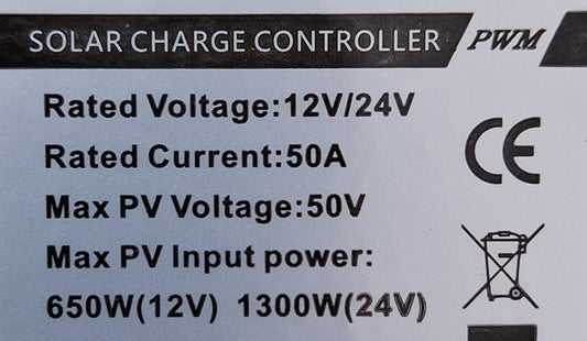 PWM Solar Charge Controller With USB Ports - 50A 12v/24v - Little Tokyo SA