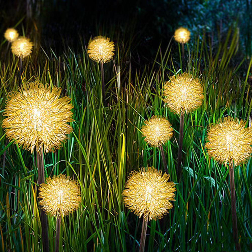 Solar Powered Aluminum Dandelion Lights, Warm White - 2 PCS Set for Garden & Outdoor Decor - Little Tokyo SA