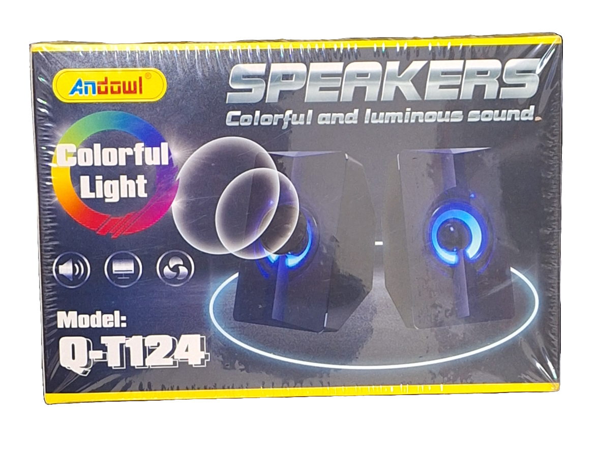 Andowl 2pc RGB 3 Watt Speakers - 3.5mm Input - Little Tokyo SA