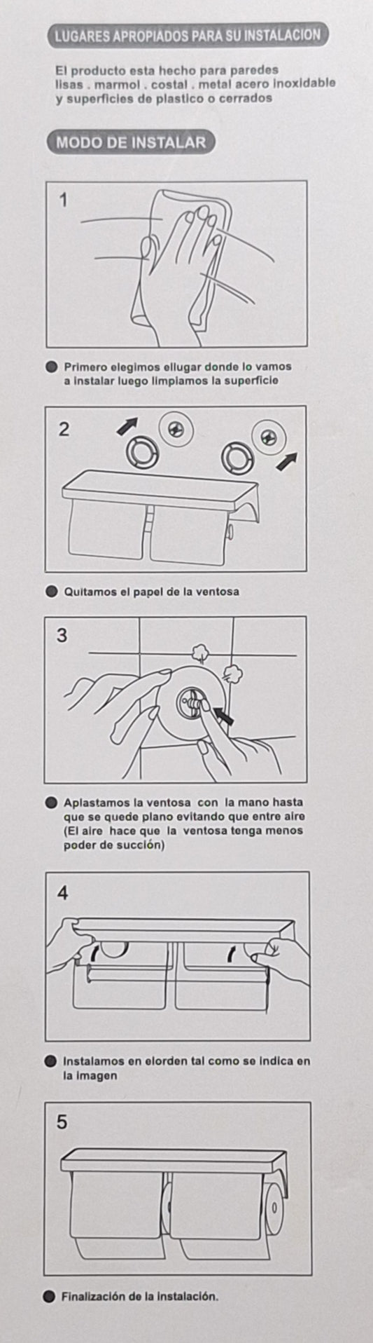 Suction Fitted Toilet Roll Holder - Little Tokyo SA