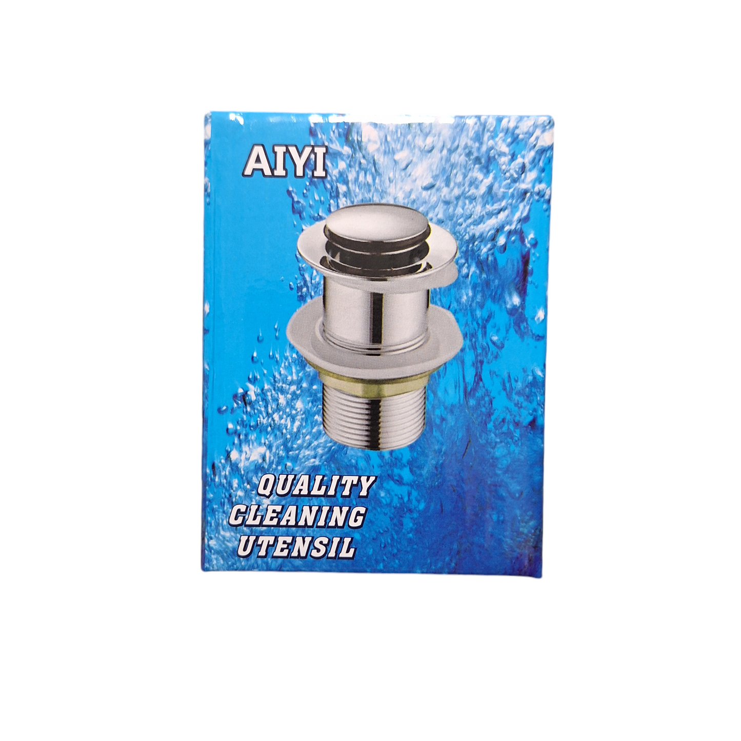 Unslotted basin waste by Little Tokyo SA, shiny silver finish, 39mm diameter, suitable for bathroom sinks.