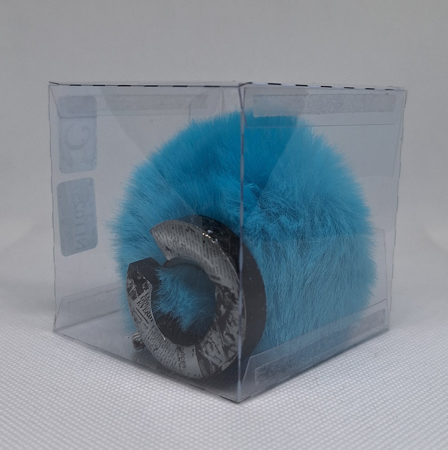 Custom Resin Letter Keychain With a Blue Pom Pom - C - Little Tokyo SA