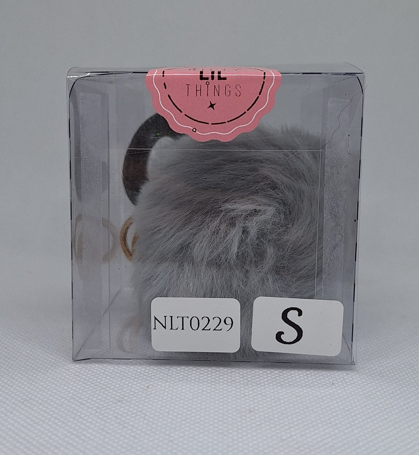 Custom Resin Letter Keychain With a Grey Pom Pom - S - Little Tokyo SA
