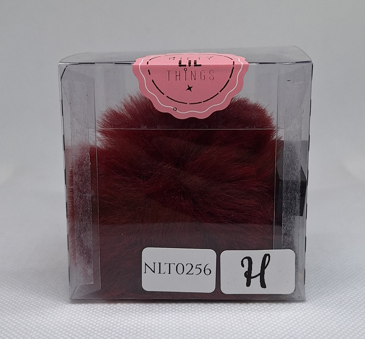 Custom Resin Letter Keychain With a Maroon Pom Pom - H - Little Tokyo SA