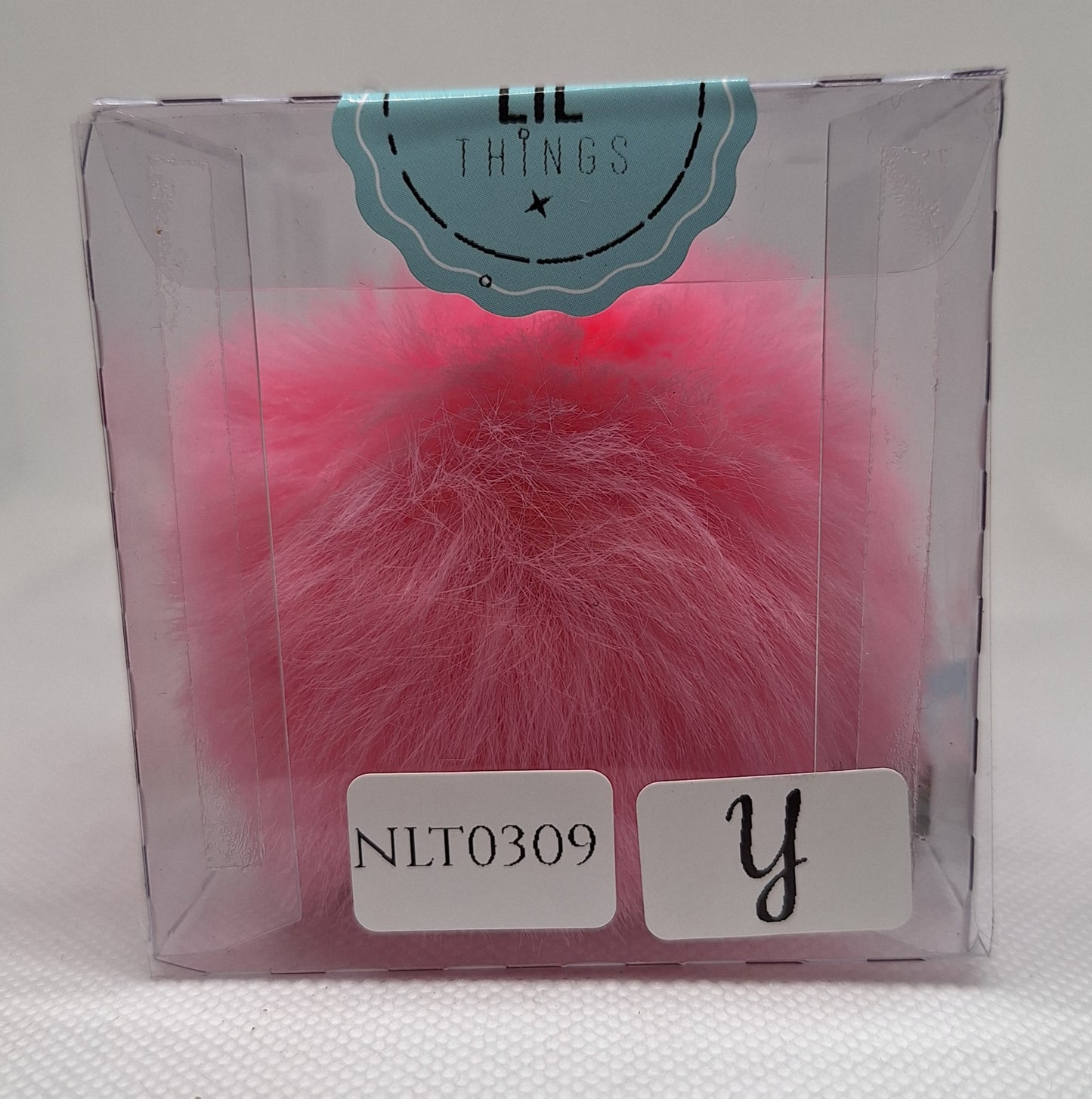 Custom Resin Letter Keychain With a Pink Pom Pom - Y - Little Tokyo SA