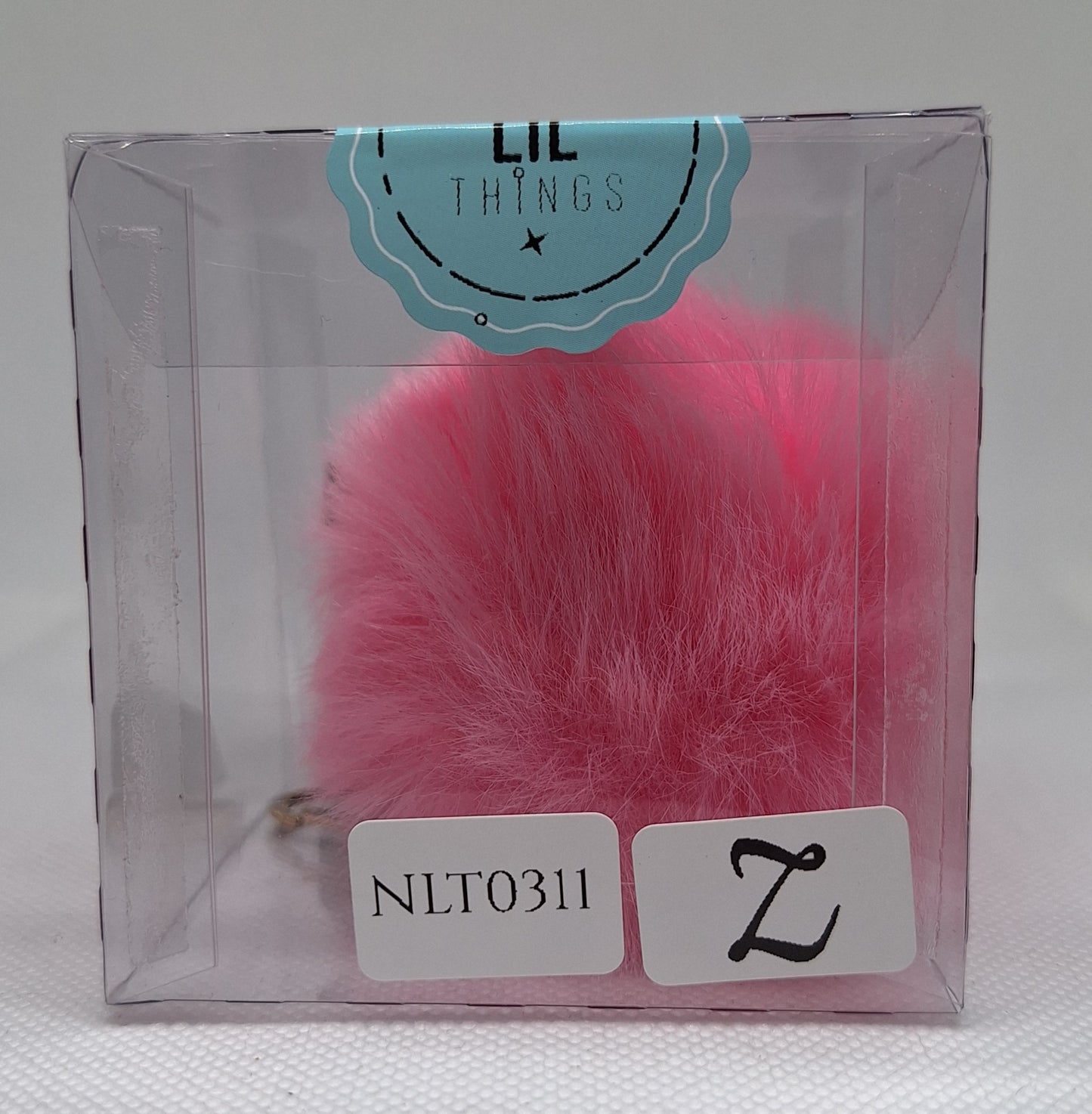 Custom Resin Letter Keychain With a Pink Pom Pom - Z - Little Tokyo SA