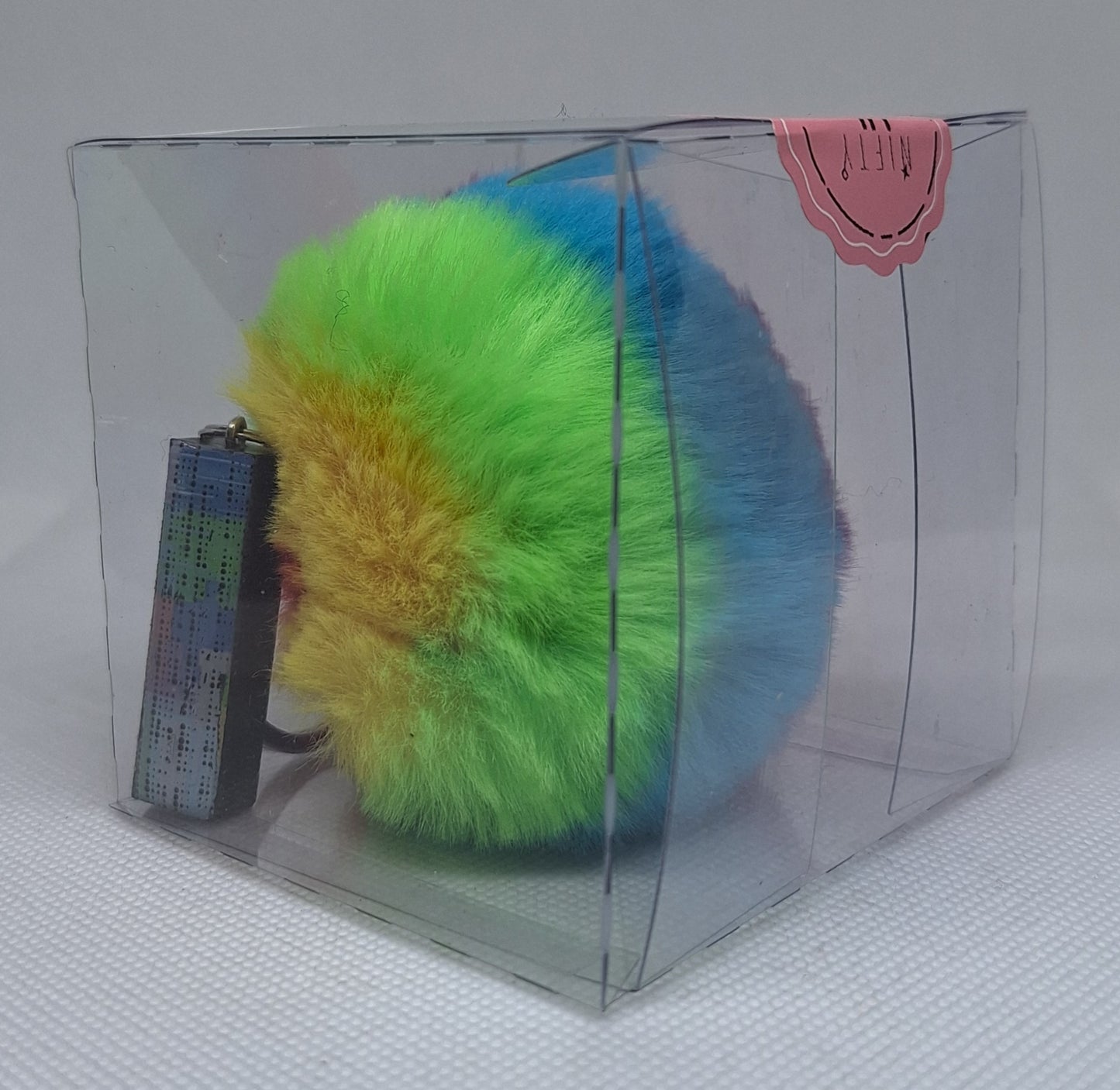 Custom Resin Letter Keychain With a Rainbow Pom Pom - I - Little Tokyo SA