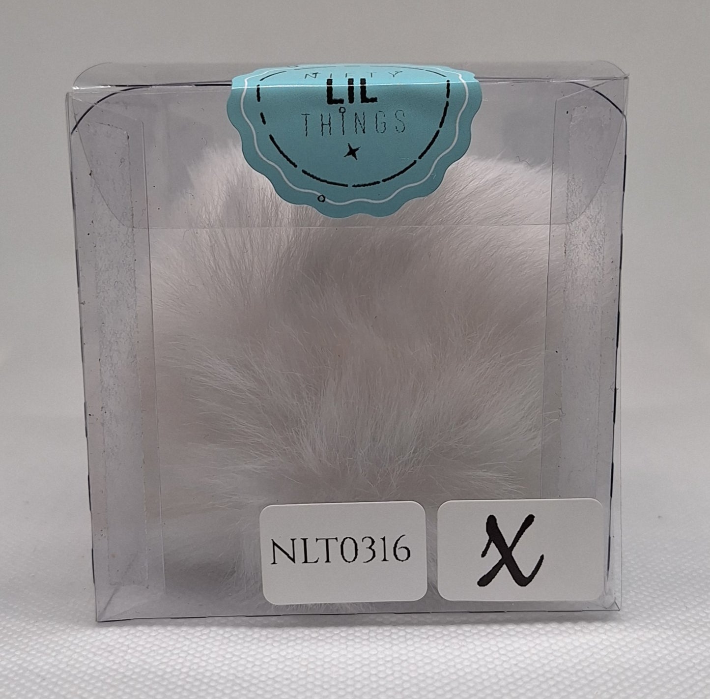 Custom Resin Letter Keychain With a White Pom Pom - X - Little Tokyo SA