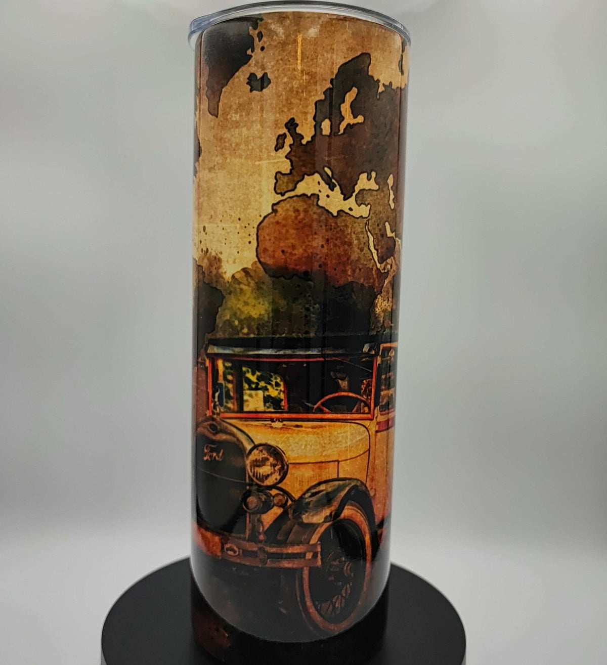 Custom printed 20oz Nifty Lil Things travel tumbler for hot and cold beverages, featuring a sleek design and durable construction.