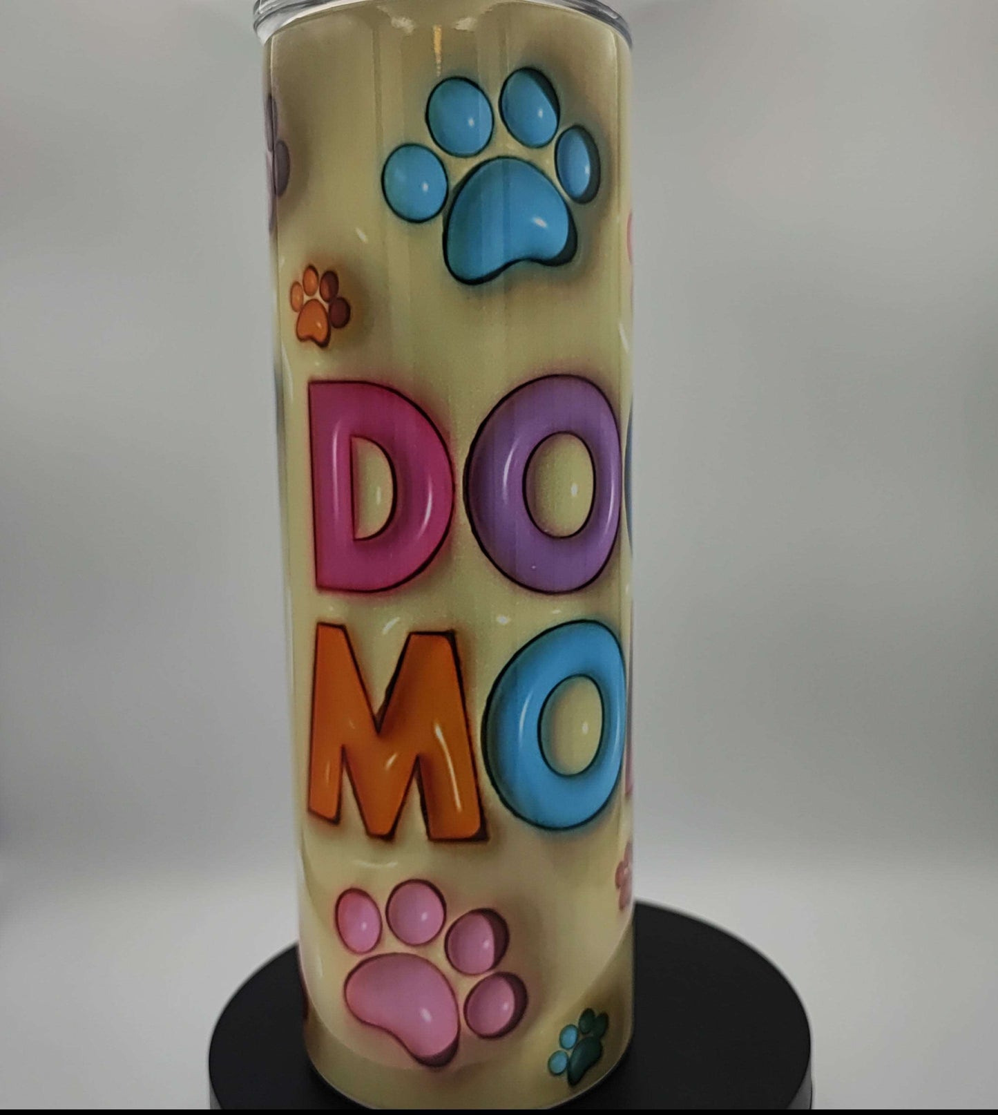 Custom printed 20oz Nifty Lil Things travel mug, hot and cold tumbler with colorful design and durable stainless steel body.
