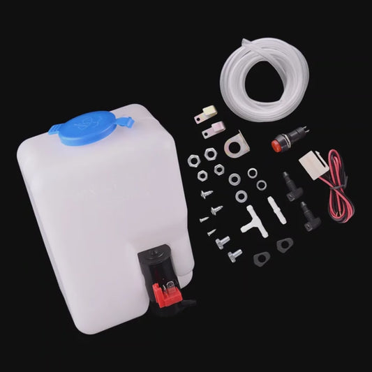 12V Car Windshield Washer Kit - Durable ABS & Metal, 1.5L