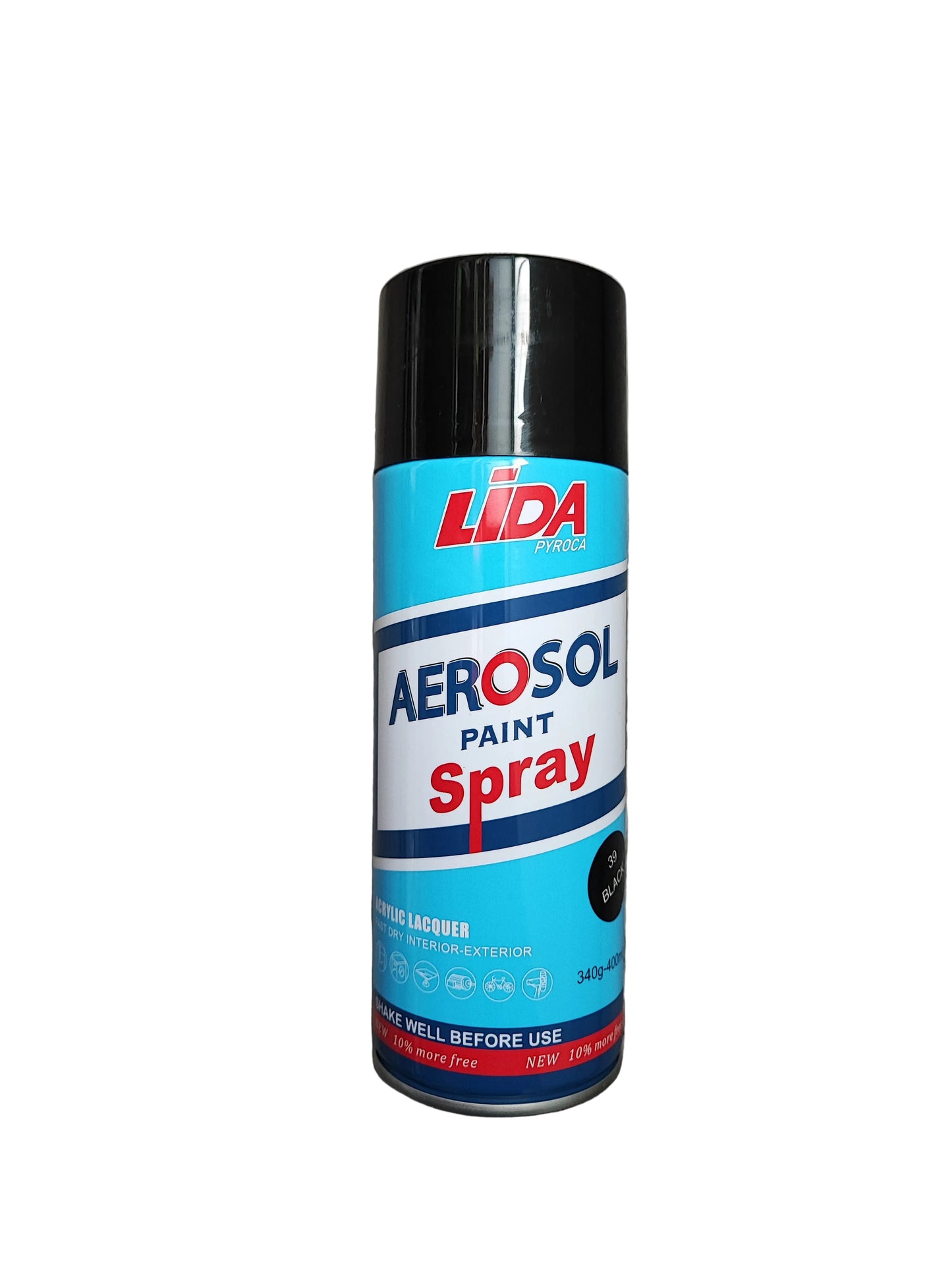 Lida aerosol paint spray can on a wooden surface