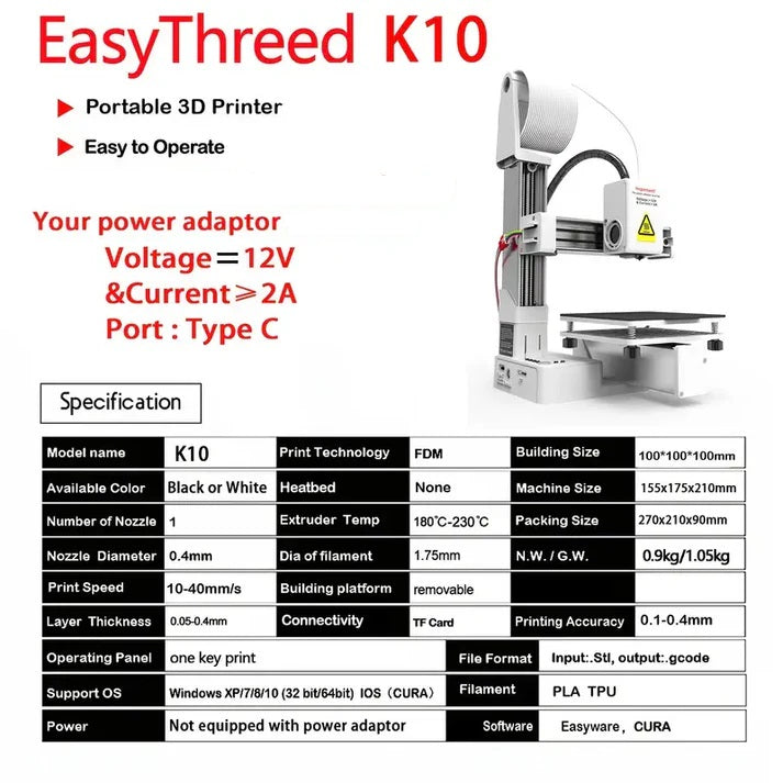 EasyThreed Entry Level 3D Printer - Little Tokyo SA