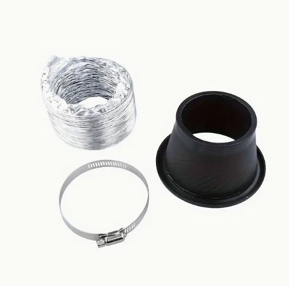 Temu car front bumper carbon look air intake pipe kit showing sleek black inlet pipe for enhanced engine airflow.