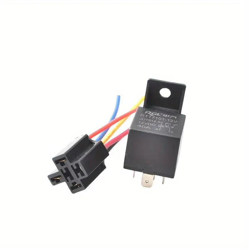 Automotive relay kit with socket, NO40A, NC 30A, DC24V from Temu, showing relay and socket components for vehicle electrical systems.