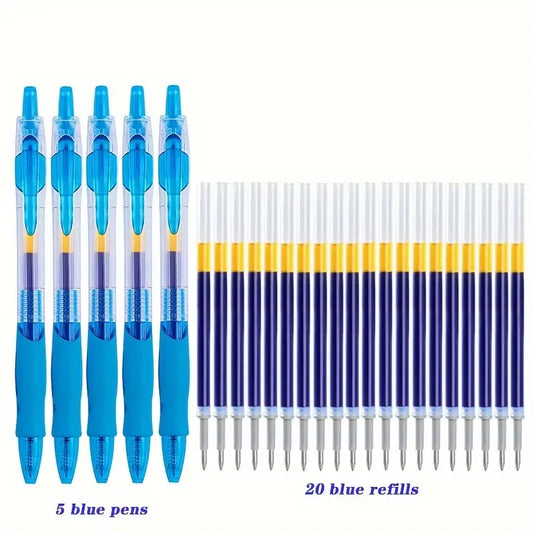 25pcs Retractable Gel Pens - 0.5m Fine Point with Refills - Little Tokyo SA