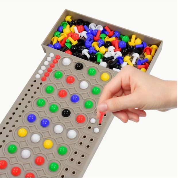 Children's educational puzzle board game by Temu featuring colorful science and learning-themed pieces for kids' educational play.