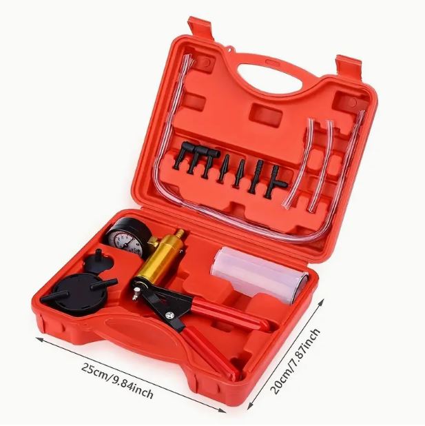 Temu 2-in-1 hand-held vacuum brake bleeder kit for efficient brake fluid bleeding and maintenance.